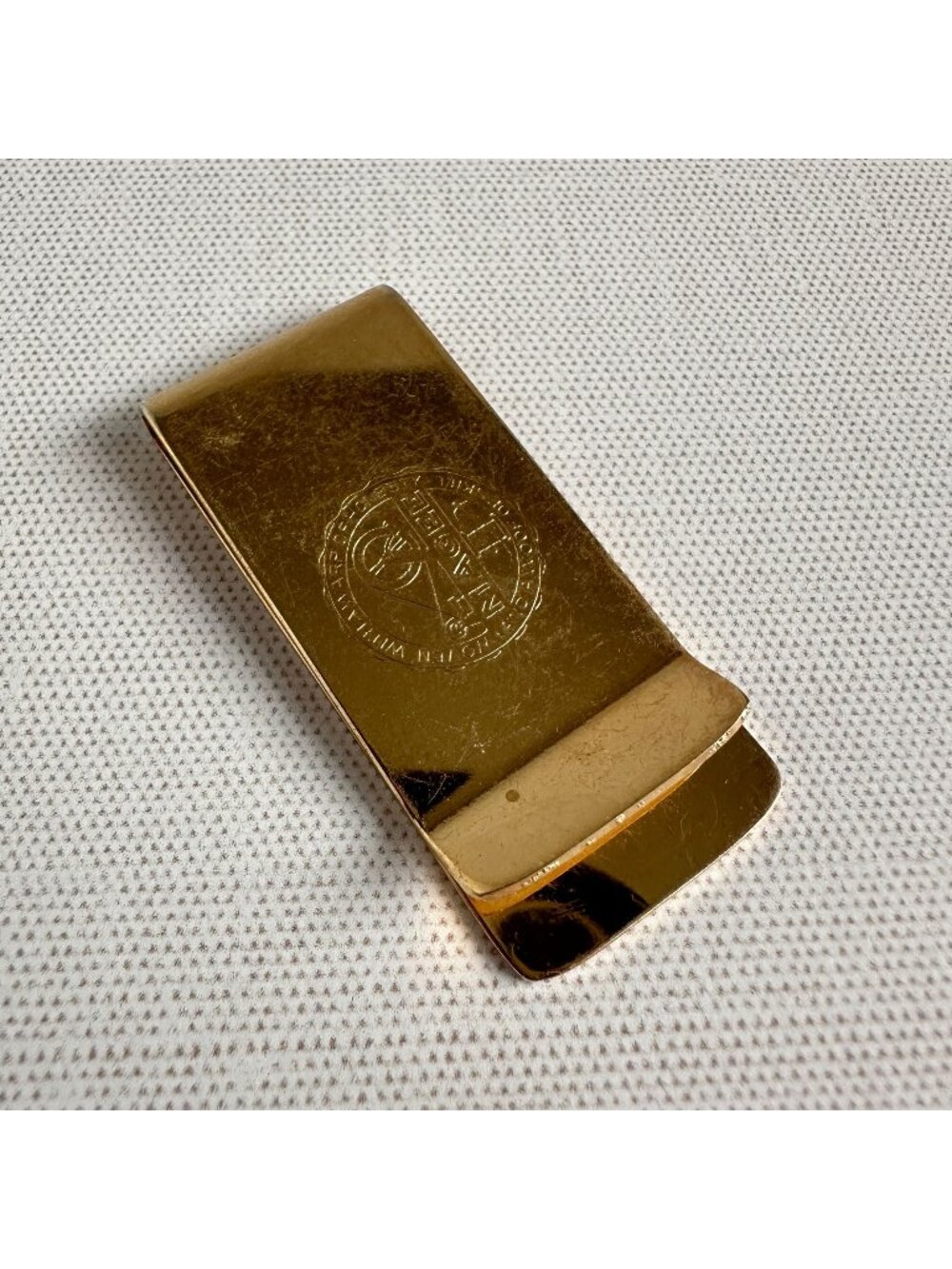 Vintage Magee Carpet Company Money Clip Gold Tone Advertising Bloomsburg Pennsyl
